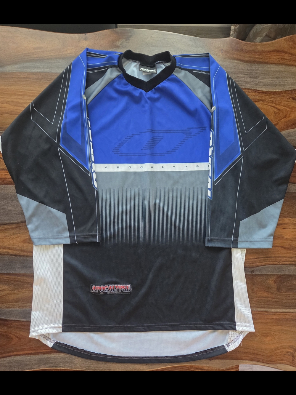 Vibrant O'Neal Racing Apocalypse Blue and Black Dirt Bike Jersey XL